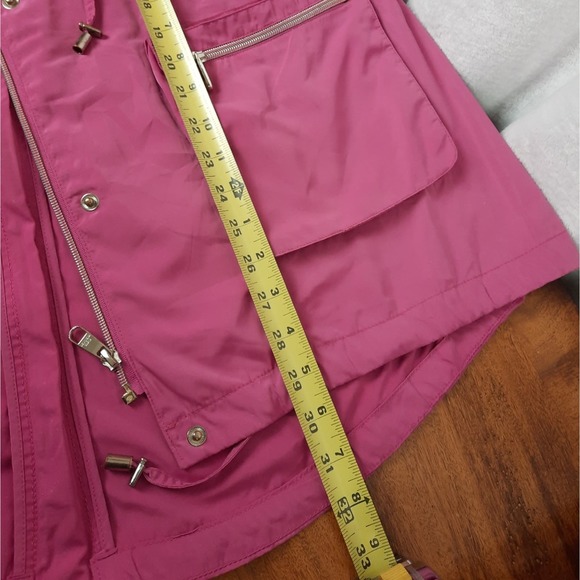 Steve Madden Pink Zip Front Long Raincoat - Picture 9 of 13
